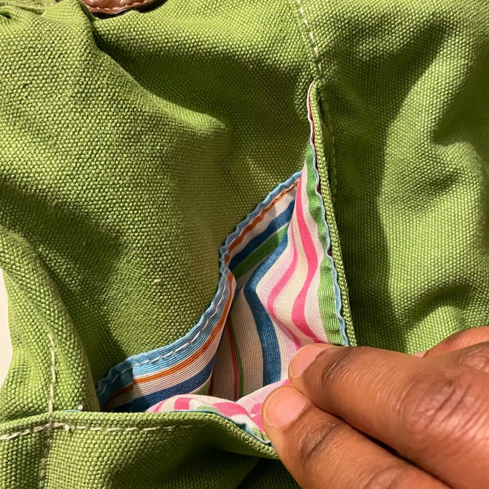 Croft & Barrow Vintage Ultra Colorful Large Shoulder Bag. Canvas Leather Purse. - Picture 8 of 16